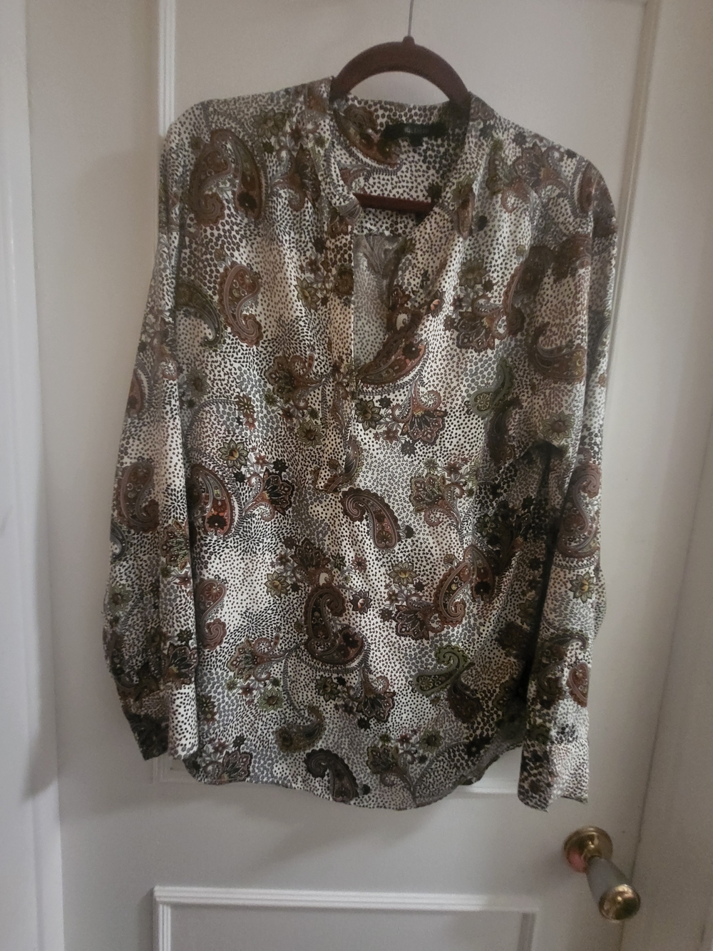 Women's Paisley Print Tunic Blouse - Multicolor Size Large